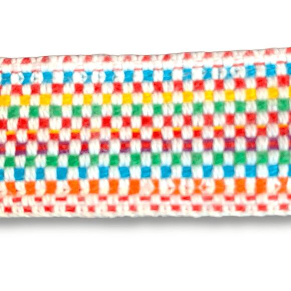Vintage Statement Woven Belt 80s 90s Kidcore Multicolor Rainbow Made In USA main image 6